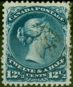 Canada 1868 12 1/2c Bright Blue SG60b Watermarked 'TO' Inverted & Reversed V.F.U