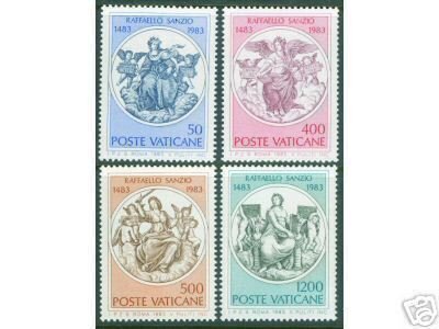 VATICAN Scott 725-728 MNH** 1983 Raphael Sanzio Art set