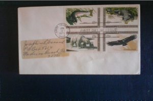 Scott #1427-1430 Wildlife Conservation First Day Cover  Regular style