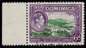 DOMINICA GVI SG105, 6d emerald green & violet, FINE USED.