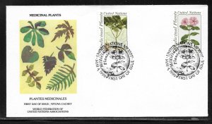 United Nations NY 575-576 Medicinal Plants WFUNA Cachet FDC First Day Cover