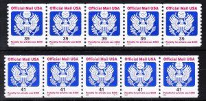 MOstamps - US Group of Mint OG NH Coil Official Mail (2 strips) - Lot # HS-E795