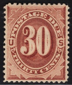 US# J6 30c Brown Postage Due MINT Hinged SCV $350.00