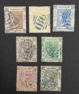 MOMEN: HONG KONG SG #1-7 NO WMK 1862-3 USED £1,240 LOT #62094