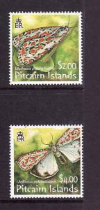 Pitcairn Is.-Sc#650-1-unused NH  set-Insects-Moths-2007-