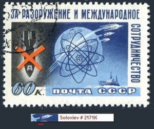 Russia 2077 error 2171K,CTO. Peaceful uses of Atomic Energy,1958.Satellites.