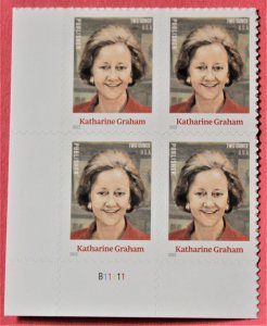 U.S.#5699 Katharine Graham 78c 2 oz. Plate Block of 4, MNH.  P# B11111