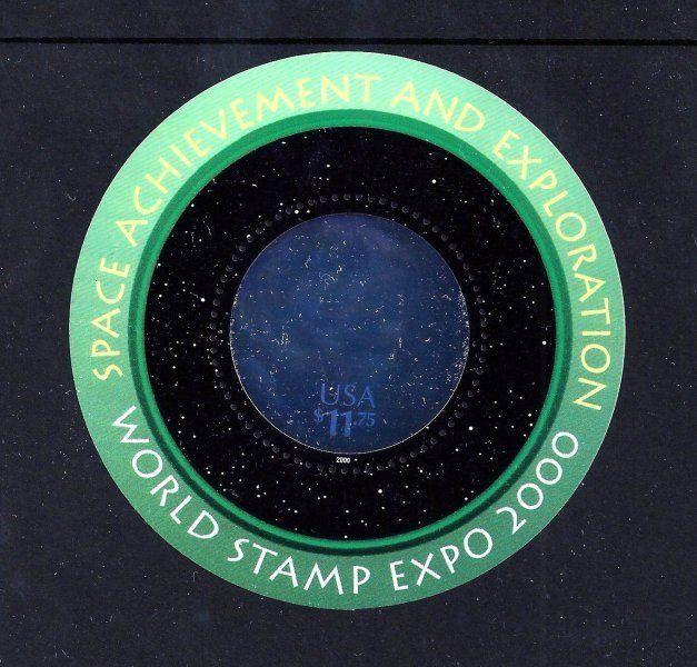 US Scott 3412 World Stamp Expo 2000 First US "Round" Hologram Stamp MNH United States