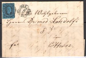 1851-52 Germany Saxony, No. 4 in full letter