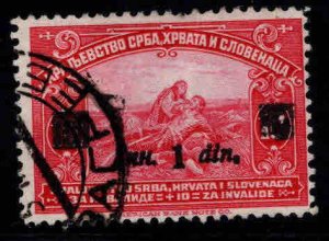 Yugsolvaia Scott 15 used surcharged stamp