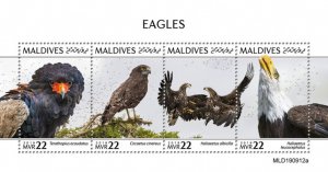 MALDIVES - 2019 - Eagles - Perf 4v Sheet - MNH