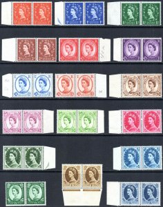 1958-65 Sg 570/586 Wilding Multi Crown Definitive Set 17 Values Unmounted Mint