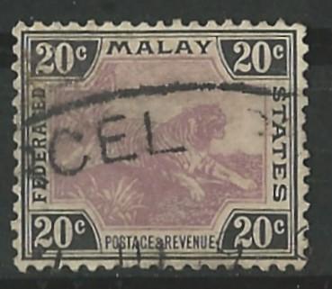 Malaya # 32  Tiger 20c    (1) Used VF