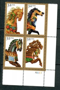 2976 - 2979  Carousel Horses MNH Plate Block - LR