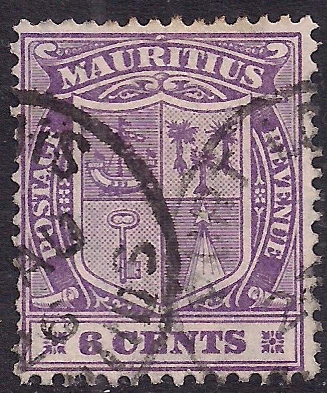 Mauritius 1921 - 26 KGV 6ct Bright Mauve Used SG 213 ( G409 )