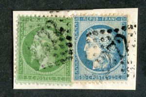 `1862 France Sc # 23+44 used cv. $55 ( 2450 WX )