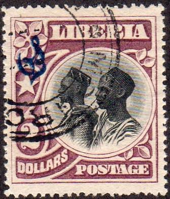 Liberia O57 - Used - $2 Mandingos (Official) (1906)