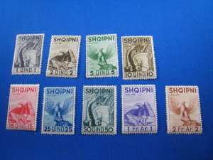 ALBANIA 1937 - SCOTT # 271-279    MNH