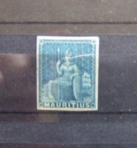 Mauritius QV 1858 blue MNG