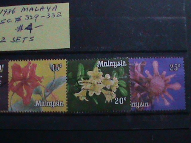 ​MALAYSIA STAMPS: 1986 SC#329-332 -VERY OLD TWO USED SETS STAMP. VERY RARE