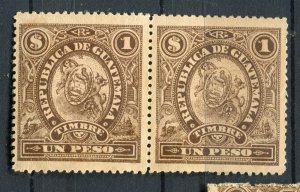 GUATEMALA; 1890s early classic Revenue issue MINT unmounted 1P. PAIR