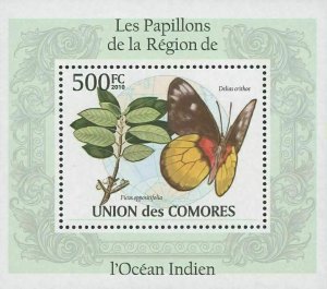 Indian Ocean Butterflies Delias Crithoe Mini Sov. Sheet MNH