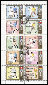 Sharjah Michel 1142-1151, CTO, World Cup Football History sheet of 10