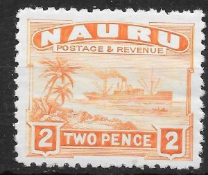 NAURU SG29b 1937 2d ORANGE MTD MINT