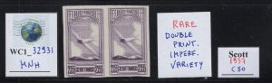 WC1_32931 VENEZUELA. Rare variety of 1937 25c. air mail stamp. Sc. C50. MNH