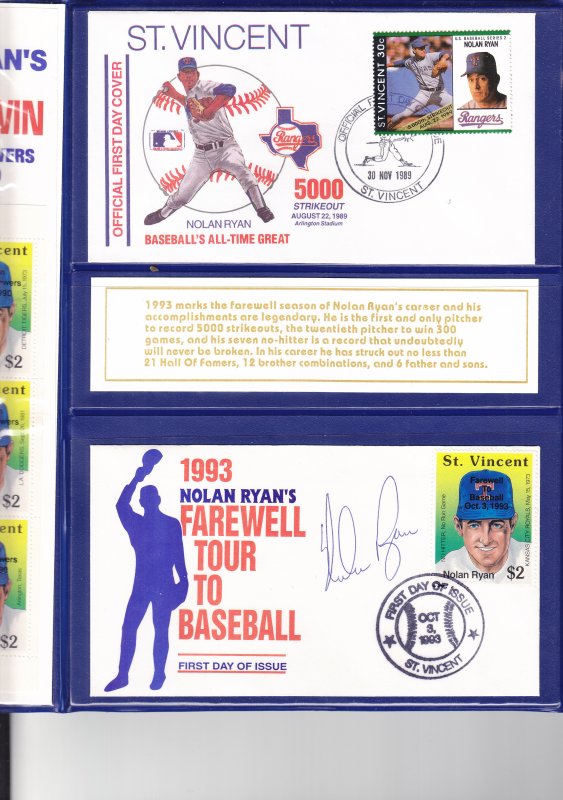 1993, St. Vincent, Nolan Ryan's Farewell to Baseball Folder (S18638)