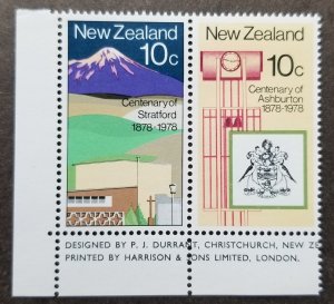 *FREE SHIP New Zealand Centenaries 1978 Clock Mountain (stamp margin) MNH