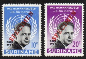 Suriname Sc #301-302 MNH with 'SPECIMEN' overprint