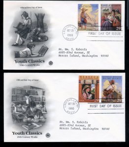 US 2785-2788 Classic Books set of two PCS Addr cachet FDCs