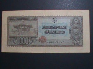 ​JAPAN EMPIRE-VERY OLD ANTIQUE $1000 YAN LIGHT CIRCULATED CURRENCY, VERY FINE
