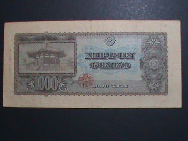 ​JAPAN EMPIRE-VERY OLD ANTIQUE $1000 YAN LIGHT CIRCULATED CURRENCY, VERY FINE