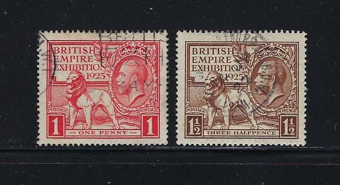 GREAT BRITAIN SCOTT #203-04 1925 BRITISH EMPIRE EXHIBITION- USED