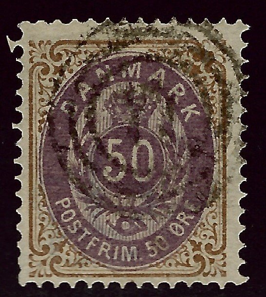 Denmark SC#51 Used Fine SCV$20.00...A very Popular Country!!