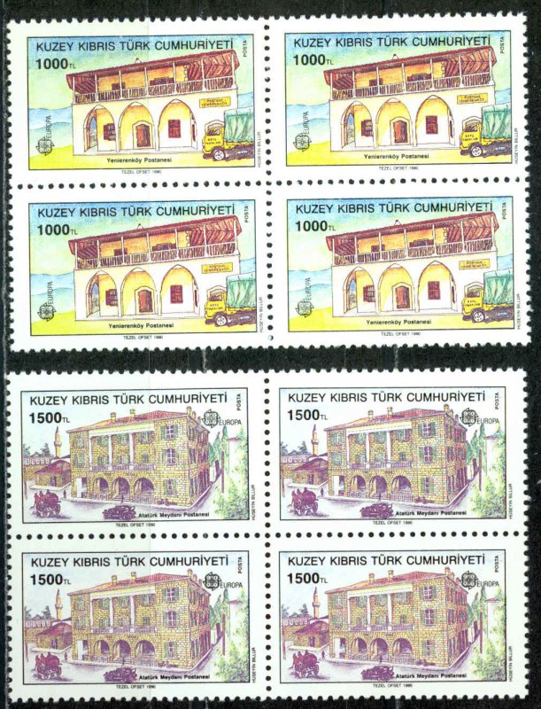 Turkey Northern Cyprus Sc# 269-270 MNH Block/4 1990 Europa