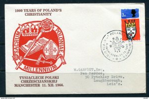 Great Britain 1966 Cover 1000 years Christianity in Poland  11632