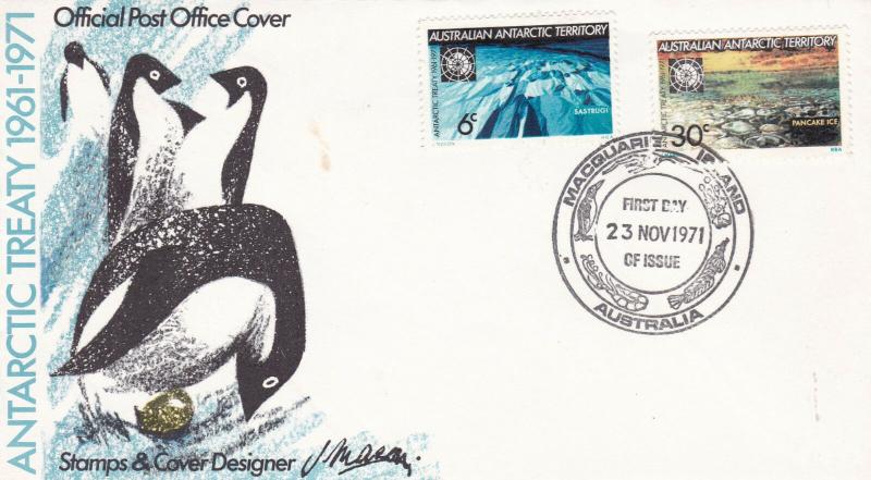 Australian Antarctic Territory 1971 Macquarrie Is A.N.A.R.E. Unadressed FDC 
