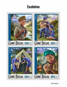 Guinea-Bissau - 2019 Boy & Girl Scouts - 4 Stamp Sheet - GB190902a