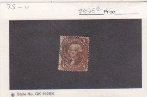 Scott # 75 USED 5 CENT JEFFERSON 1862 GREAT Masonic FANCY CANCEL Sound