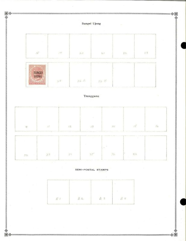 Malaya & States 1901-1937 M & U Hinged on Scott International Blank Pages