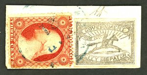 U.S. #25, GOVERMENT CITY DISPTACH USED ON PARTIAL COVER