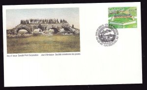 Canada-Sc#1549-stamp on FDC-Louisbourg Fort-1995-