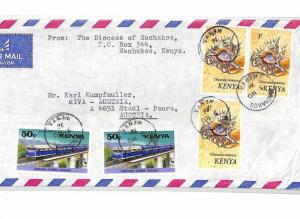 Kenya *MACHAKOS* MISSIONARY Air Cover MIVA Austria SEA SHELLS 1976 CF219