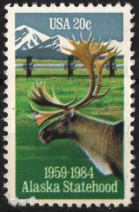SC#2066 20¢ Alaska Statehood, 25th Anniversary Single (1984) Used