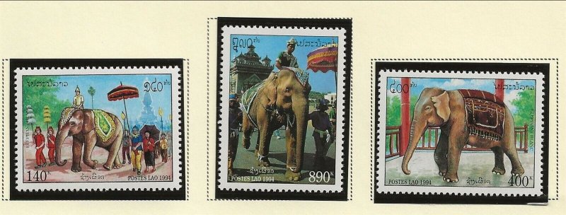 LAOS Sc 1192-4 NH issue of 1994 - ANIMALS - ELEPHANTS