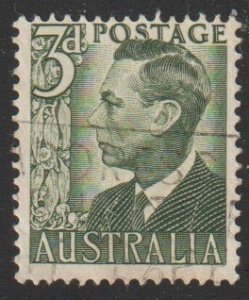 Australia SC# 233 - (3p) - King  George VI, dull grn - Used single