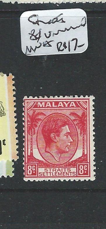 MALAYA STRAITS SETTLEMENTS (P0210B) KGVI 8C RED UISSUED  MNH